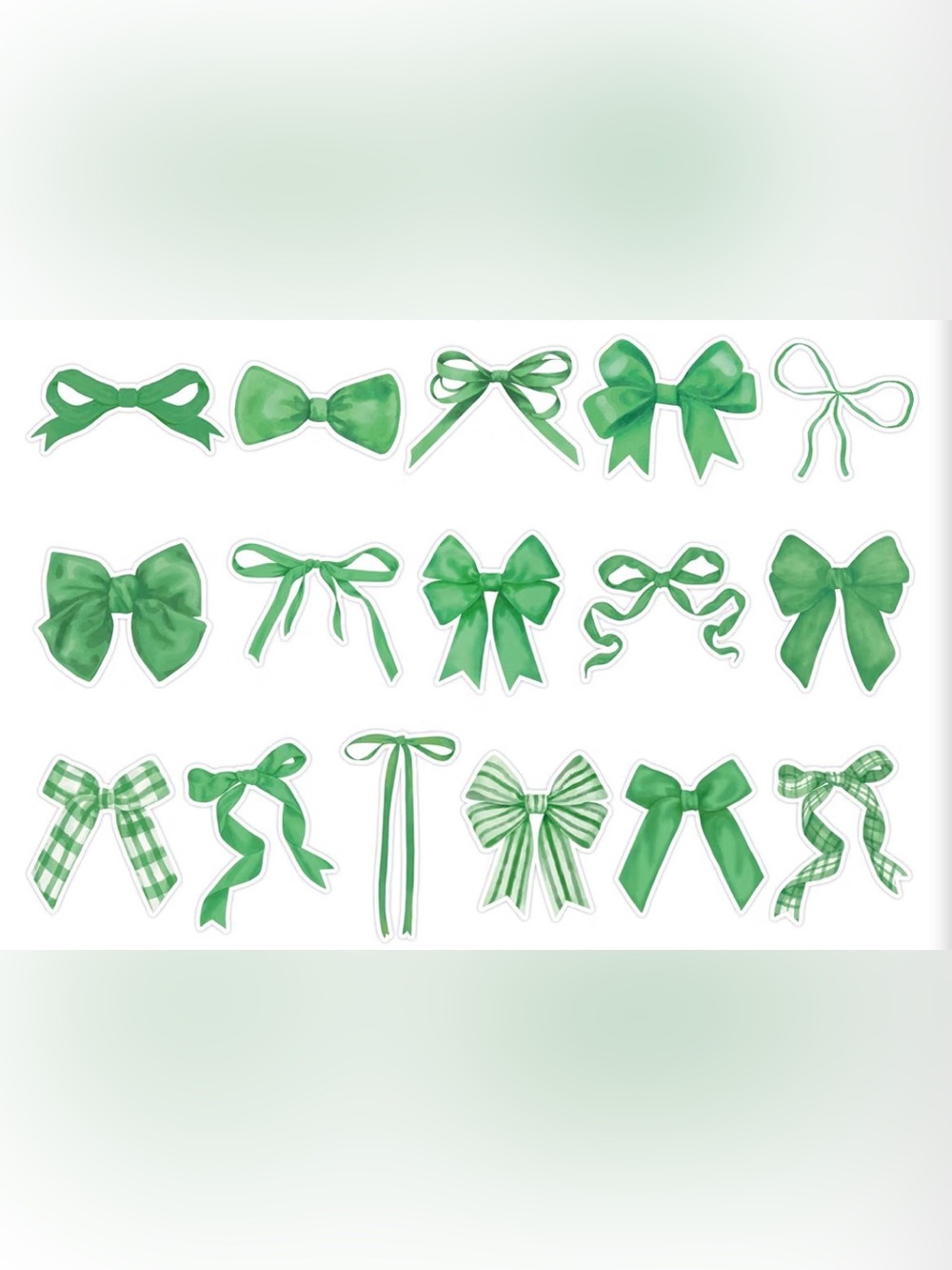 500 Green Bow Variety Sticker Set - Home Party Supplies